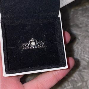 Authentic Silver pandora princes crown ring